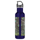 Blue Peacock Feather Plumage Waterfles (Achterkant)