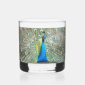 Blue Peacock Feather Plumage Whisky Glas (Voorkant)