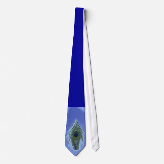 Blue Peacock Feather Stropdas (Voorkant)