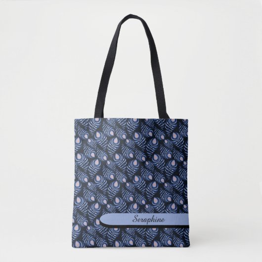 Blue Peacock Feather Tote Bag (Voorkant)