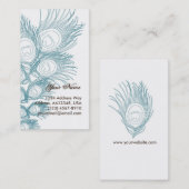 Blue Peacock Feather Visitekaartje (Voorkant / Achterkant)