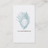Blue Peacock Feather Visitekaartje (Achterkant)