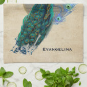  Blue Peacock Feathers Chandelier  Theedoek (Gevouwen)