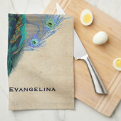  Blue Peacock Feathers Chandelier  Theedoek (Quarter Fold)