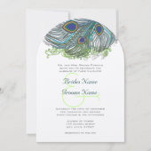 Blue Peacock  Feathers Kaart (Voorkant)