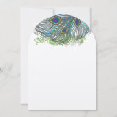 Blue Peacock  Feathers Kaart (Achterkant)
