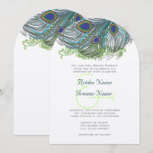 Blue Peacock  Feathers Kaart (Voorkant / Achterkant)