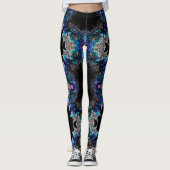 Blue Peacock Feathers Leggings (Voorkant)