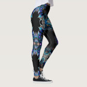 Blue Peacock Feathers Leggings (Rechts)