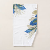 Blue Peacock Feathers Waterverf met de hand geverf Bad Handdoek (Handdoek)