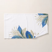 Blue Peacock Feathers Waterverf met de hand geverf Bad Handdoek (Handdoek)