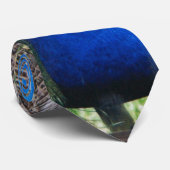 Blue Peacock Full Plumage Stropdas (Opgerold)