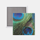 Blue Peacock Glas in lood Magneet (Voorkant / Achterkant)