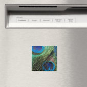 Blue Peacock Glas in lood Magneet (Insitu (Vaatwasser))