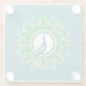 Blue Peacock Glazen Onderzetter (Achterkant)