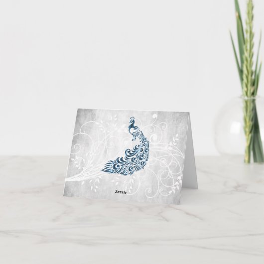 Blue Peacock - Hartelijk dank Kaart (Achterkant)