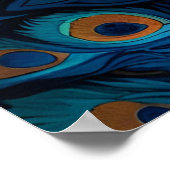 Blue Peacock in het bos Poster (Hoek)