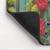 Blue Peacock in Roos en Fern Garden Muismat (Hoek)