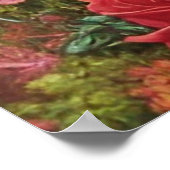 Blue Peacock in Roos en Fern Garden Poster (Hoek)