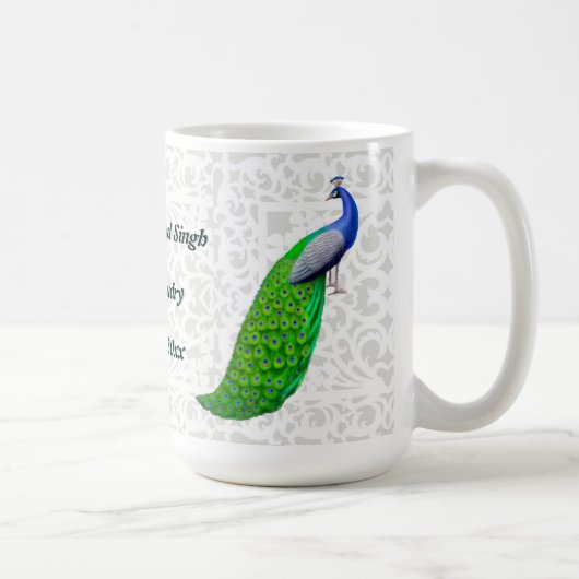 Blue Peacock Indian Wedding Mok (Rechts)