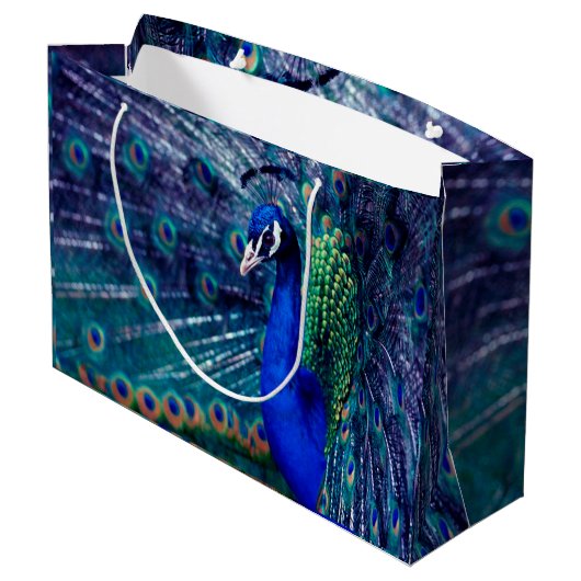 Blue Peacock Large Cadeautasje (Achterkant Gekanteld)