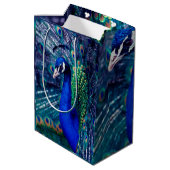 Blue Peacock Medium Cadeauzakje (Achterkant Gekanteld)