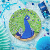 Blue Peacock Papieren Bordje (Feest)