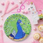 Blue Peacock Papieren Bordje (Feest)