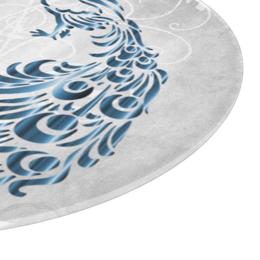 Blue Peacock Personalized Cutting Board Snijplank (Hoek)