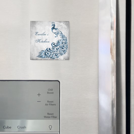Blue Peacock Personalized Magnet (Insitu (Koelkast))