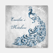 Blue Peacock Personalized Magnet (Voorkant)