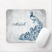 Blue Peacock Personalized Mousepad Muismat (Met muis)