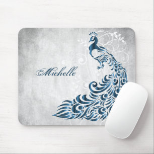 Blue Peacock Personalized Mousepad Muismat