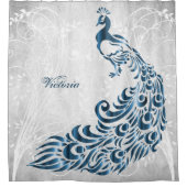Blue Peacock - persoonlijk Shower Curtain Douchegordijn (Voorkant)