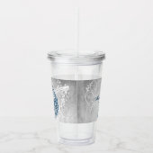 Blue Peacock persoonlijke acryltrommel Acryl Drinkbeker (Rechts)