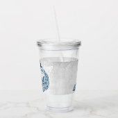 Blue Peacock persoonlijke acryltrommel Acryl Drinkbeker (Links)