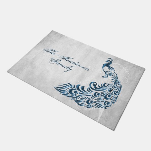 Blue Peacock Persoonlijke deurmat (Schuin)