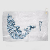 Blue Peacock persoonlijke handdoeken (Horizontaal)