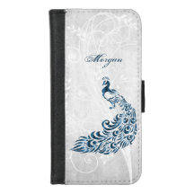 Blue Peacock persoonlijke iPhone Wallet-draagtas