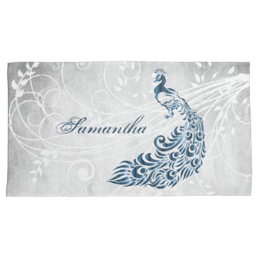 Blue Peacock persoonlijke Kussenslopen (Voorkant-Rechts)