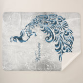 Blue Peacock persoonlijke Sherpa Blanket Sherpa Deken (Voorkant (horizontaal))