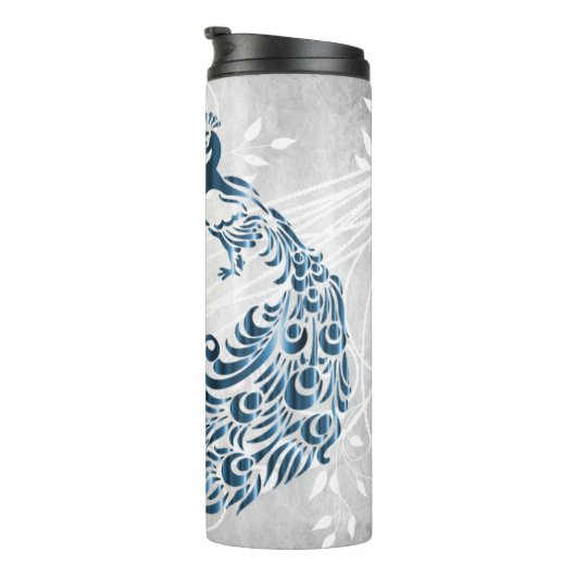 Blue Peacock Persoonlijke thermische trommel Thermosbeker (Geroteerd rechts)