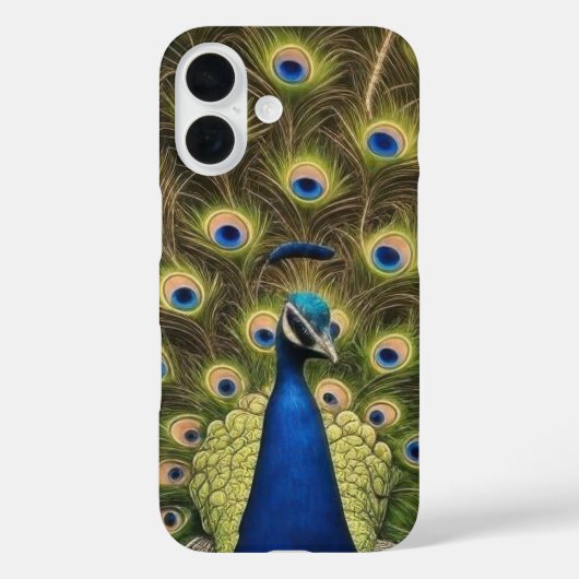Blue Peacock Phone Case (Achterkant)