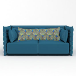 Blue Peacock Plumage Photo Pattern Lichaamskussen