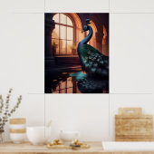 Blue Peacock Poster (Keuken)