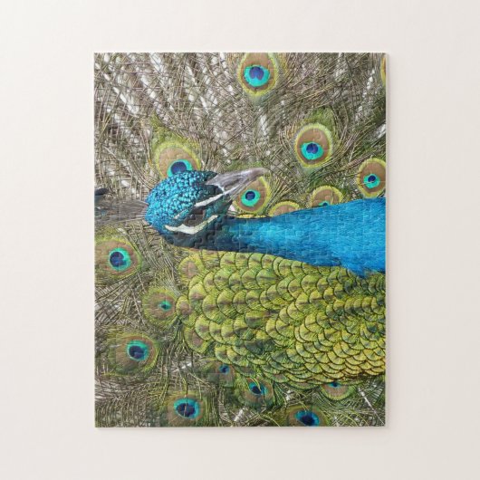 Blue Peacock Puzzle Legpuzzel (Verticaal)