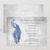 Blue Peacock Rehearsal Dinner Invitation Kaart (Voorkant / Achterkant)