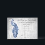 Blue Peacock Rehearsal Dinner Invitation Kaart<br><div class="desc">Nodig gasten uit voor je repetitieve diner met een Blue Peacock bruiloft uitnodiging. Het uitnodigingsontwerp is voorzien van een elegante pauw tegen een delicate foliage- en slijpachtergrond. Pas de namen van de bruidegom en de bruid aan samen met de details van het repetitieve diner. Extra trouwbenodigdheden zijn ook beschikbaar bij...</div>