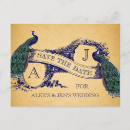 Blue Peacock  Save the Date Briefkaart
