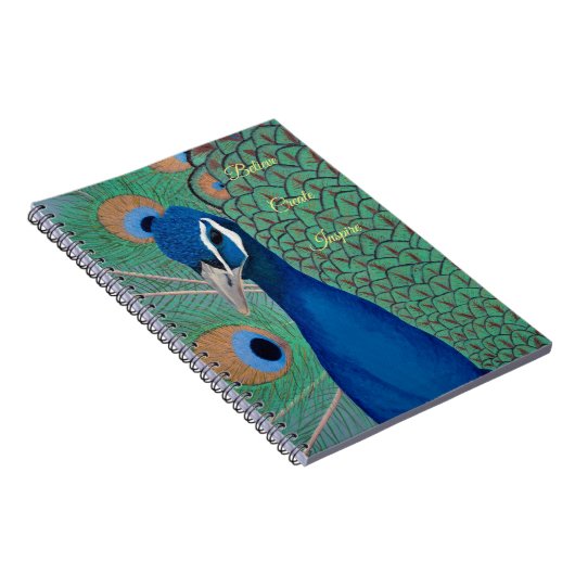 Blue Peacock Spiral notebook Notitieboek (Rechterzijde)